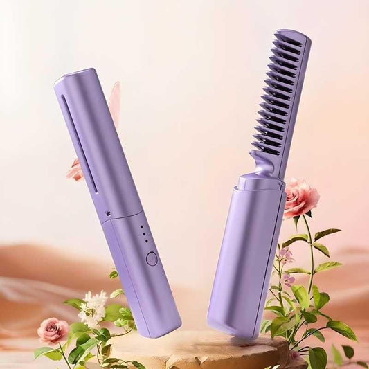 Portable Mini Hair Straightener Cordless Rechargeable Mini Hot Comb