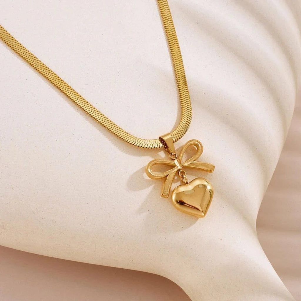 Amour Bow Heart Anti-Tarnish Chain
