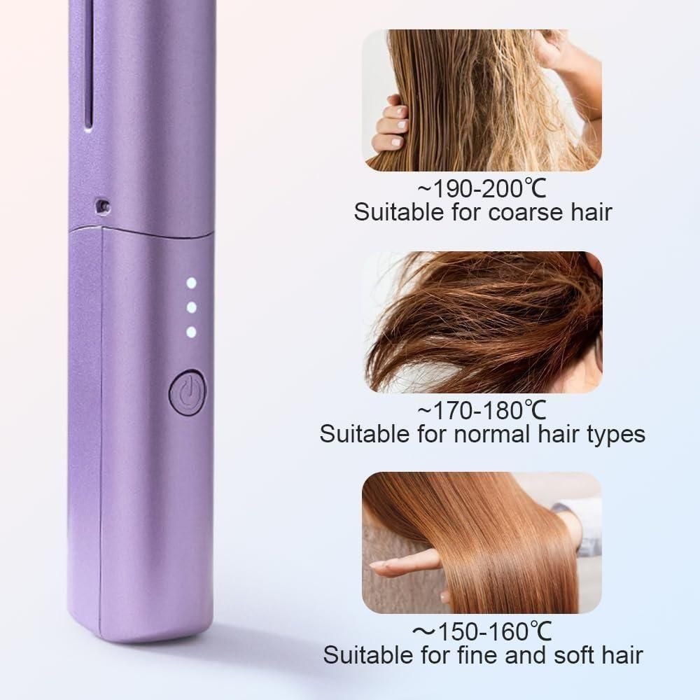 Portable Mini Hair Straightener Cordless Rechargeable Mini Hot Comb