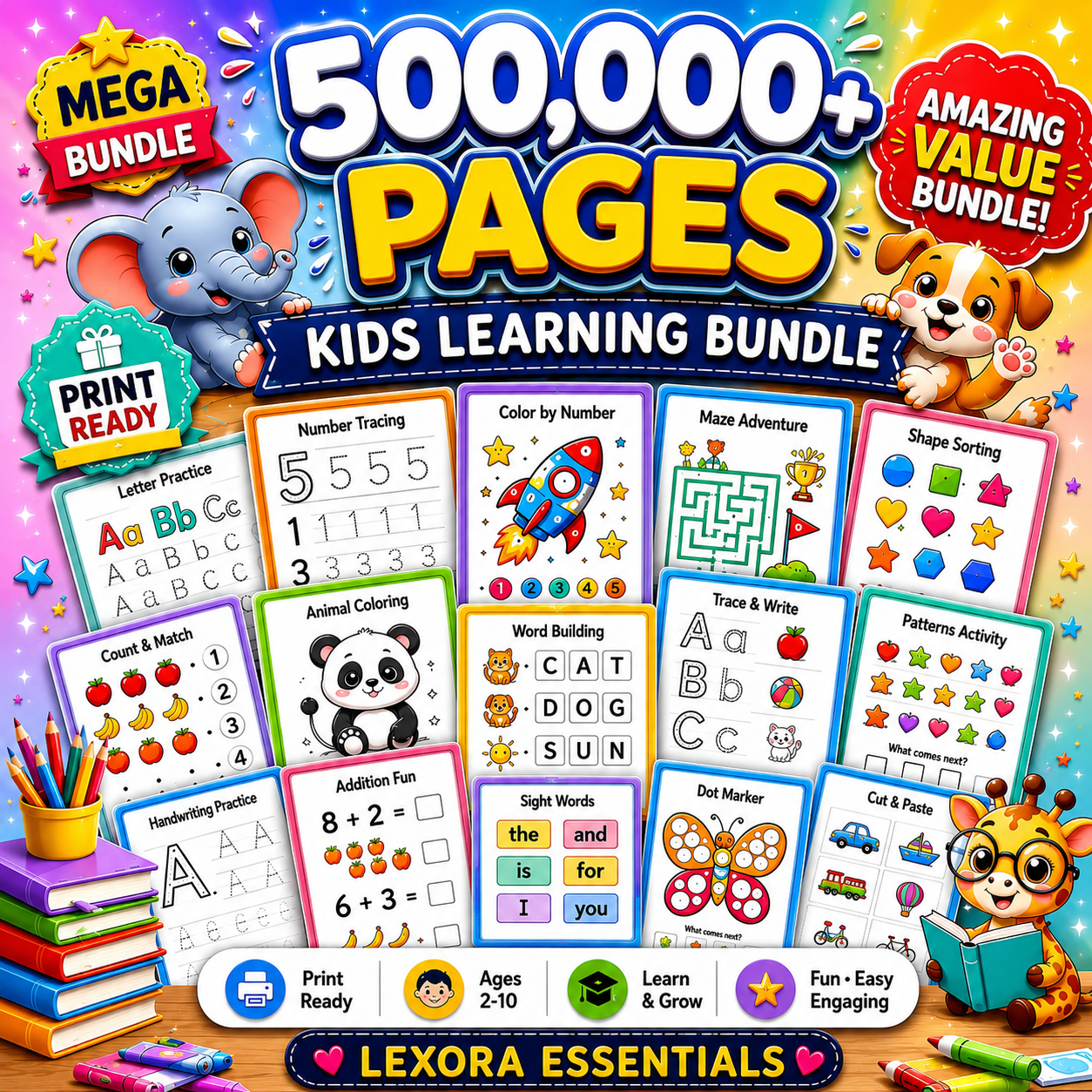 The Ultimate Printable Learning Bundle for Kids