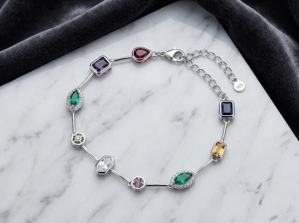 Aurora Gemstone Charm Bracelet