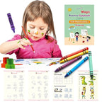 Reusable Handwriting Practice Kit – 4 Guided Workbooks, 1 Magic Pen, 10 Fade-Out Ink Refills