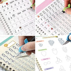 Reusable Handwriting Practice Kit – 4 Guided Workbooks, 1 Magic Pen, 10 Fade-Out Ink Refills