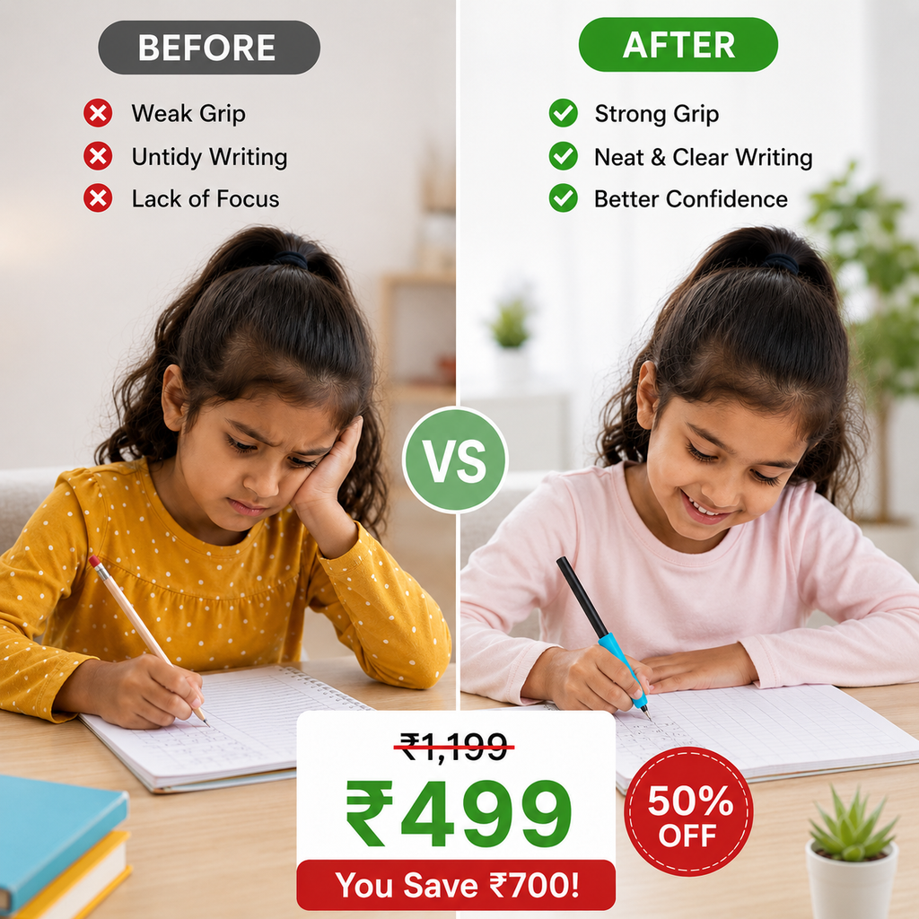 Reusable Handwriting Practice Kit – 4 Guided Workbooks, 1 Magic Pen, 10 Fade-Out Ink Refills